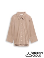 TOM TAILOR BLOUSE WITH SOFT CORDUROY FABRIC soft taupe grey
