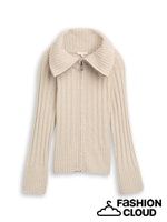 Afbeelding in Gallery-weergave laden, TOM TAILOR KNIT BOUCLE ZIP CARDIGAN sand stone beige melange
