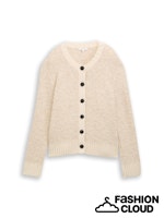 Afbeelding in Gallery-weergave laden, TOM TAILOR KNIT BOUCLE CARDIGAN sand stone beige melange

