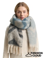 Afbeelding in Gallery-weergave laden, TOM TAILOR COSY BRUSHED SCARF blue geometric scarf
