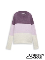 TOM TAILOR DENIM COZY COLOR BLOCK PULLOVER lilac beige colorblock