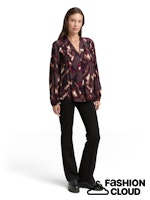 Afbeelding in Gallery-weergave laden, TOM TAILOR BLOUSE PRINTED V-NECK brown burry argyle
