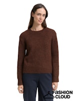 Afbeelding in Gallery-weergave laden, TOM TAILOR KNIT HAIRY CREW-NECK PULLOVER dark pecan brown melange
