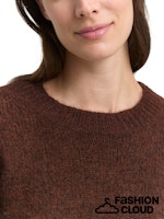 Afbeelding in Gallery-weergave laden, TOM TAILOR KNIT HAIRY CREW-NECK PULLOVER dark pecan brown melange
