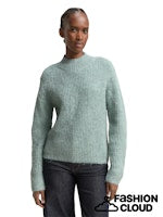 Afbeelding in Gallery-weergave laden, TOM TAILOR DENIM KNIT HAIRY MOCK-NECK PULLOVER silver cloud blue melange
