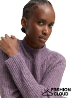 Afbeelding in Gallery-weergave laden, TOM TAILOR DENIM KNIT HAIRY MOCK-NECK PULLOVER dark lavender melange
