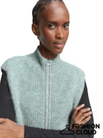 Afbeelding in Gallery-weergave laden, TOM TAILOR DENIM KNIT HAIRY ZIP VEST silver cloud blue
