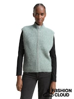 Afbeelding in Gallery-weergave laden, TOM TAILOR DENIM KNIT HAIRY ZIP VEST silver cloud blue
