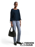 Load image into Gallery viewer, TOM TAILOR DENIM STRUCTURED STRIPE T-SHIRT dark sea petrol
