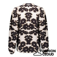 Load image into Gallery viewer, GEISHA BLOUSE FLOWERS wool white/black
