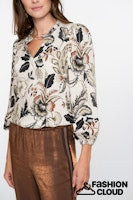 Load image into Gallery viewer, GEISHA BLOUSE PRINT beige/black
