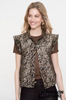 Afbeelding in Gallery-weergave laden, GEISHA T-SHIRT NECK FOIL dark brown
