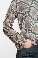 Load image into Gallery viewer, GEISHA BLOUSE ANIMAL black/sand
