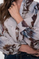 Afbeelding in Gallery-weergave laden, GEISHA BLOUSE grey/blue
