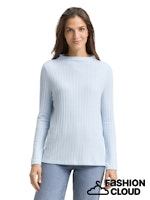 Afbeelding in Gallery-weergave laden, TOM TAILOR T-SHIRT COSY WIDE RIB MOCK NECK light fjord blue melange
