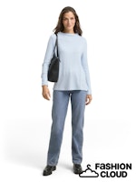 Afbeelding in Gallery-weergave laden, TOM TAILOR T-SHIRT COSY WIDE RIB MOCK NECK light fjord blue melange
