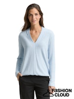 Load image into Gallery viewer, TOM TAILOR T-SHIRT V-NECK COSY RIB light fjord blue
