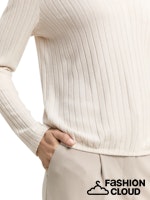 Afbeelding in Gallery-weergave laden, TOM TAILOR T-SHIRT V-NECK COSY RIB sand stone beige melange
