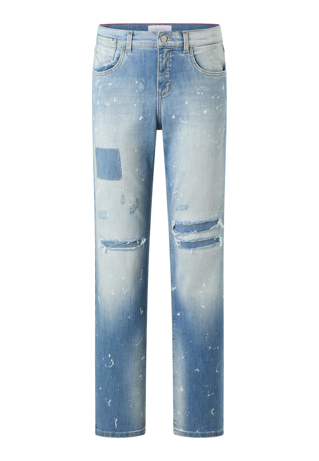 ANGELS JEANS STRAIGHT PATCH light blue fancy destroyed