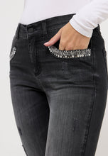 Afbeelding in Gallery-weergave laden, ANGELS JEANS SKINNY FANCY POCKET ROCK anthracite used destroyed
