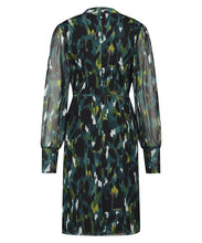 Load image into Gallery viewer, TRAMONTANA DRESS MESH AUTUMN BRUSHES print petrols
