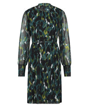 Load image into Gallery viewer, TRAMONTANA DRESS MESH AUTUMN BRUSHES print petrols
