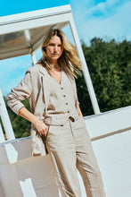 Afbeelding in Gallery-weergave laden, FREEQUENT BLAZER LAVEGA PINSTRIPE sand melange w. off white
