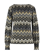 Load image into Gallery viewer, TRAMONTANA TOP FLAME STITCH print greys
