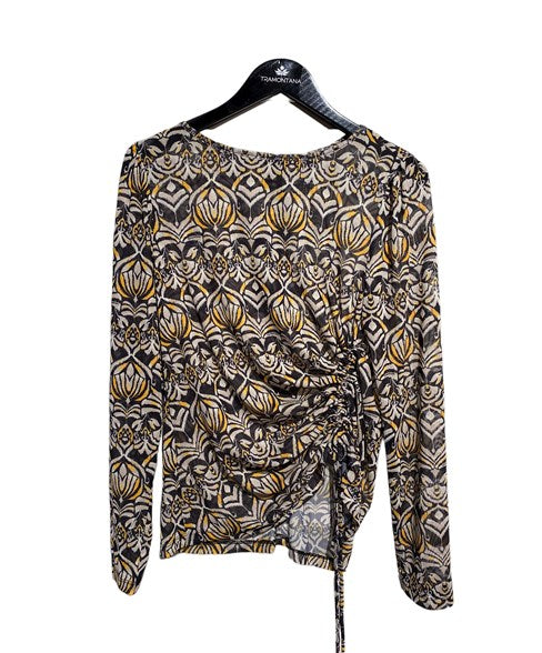 TRAMONTANA SHIRT MESH ORNAMENTALS print neutrals