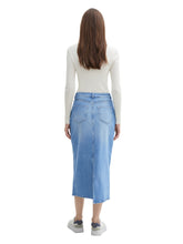 Load image into Gallery viewer, TOM TAILOR DENIM MIDI DENIM SKIRT used mid stone blue
