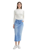 Load image into Gallery viewer, TOM TAILOR DENIM MIDI DENIM SKIRT used mid stone blue
