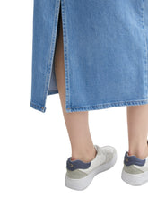 Load image into Gallery viewer, TOM TAILOR DENIM MIDI DENIM SKIRT used mid stone blue
