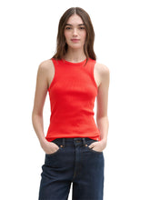 Afbeelding in Gallery-weergave laden, TOM TAILOR DENIM RACERBACK RIB TOP scarlet red
