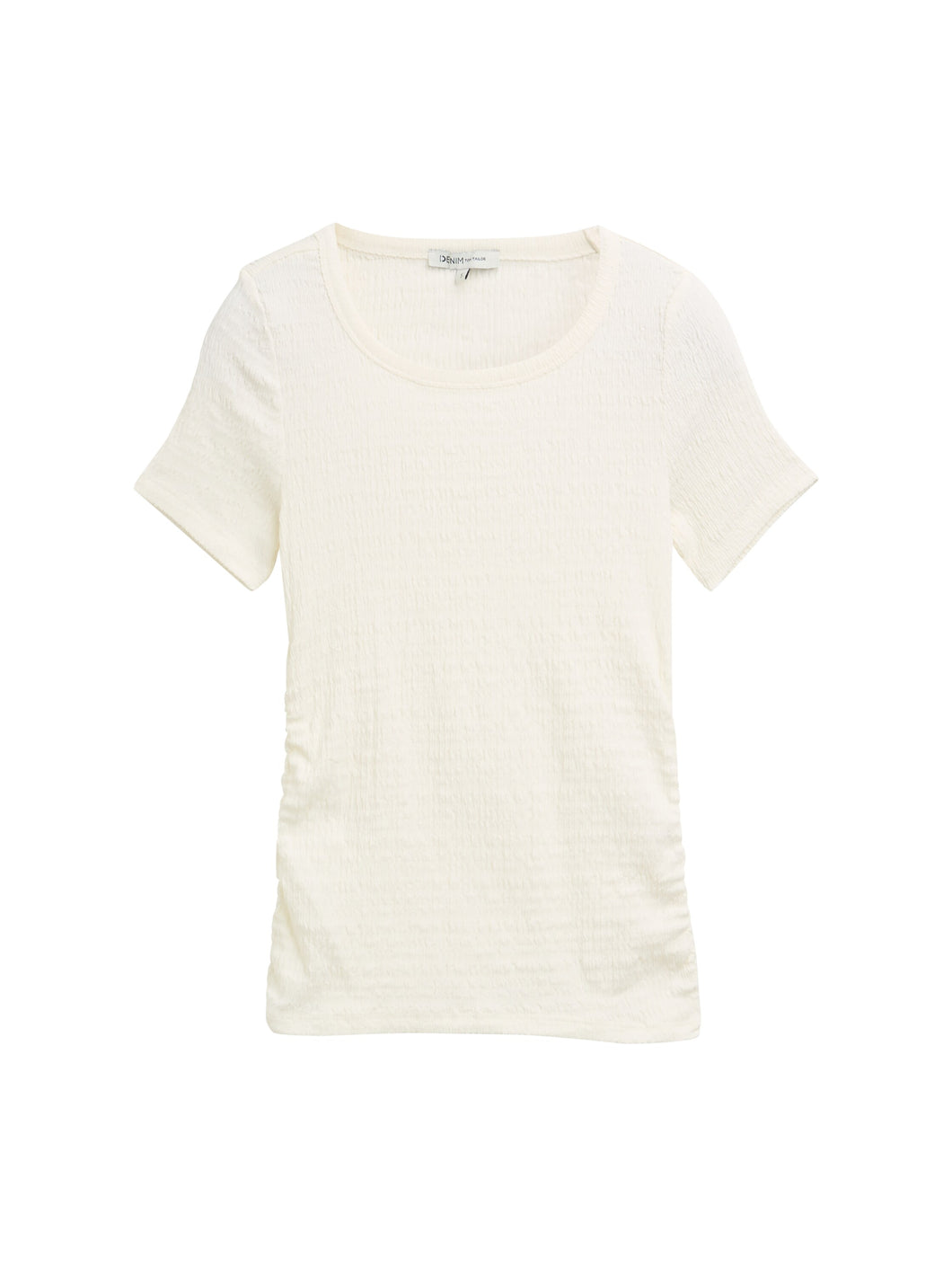 TOM TAILOR DENIM CRINKLE T-SHIRT off white