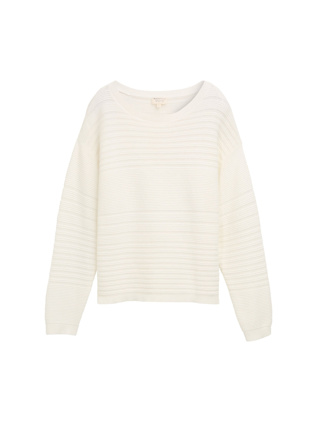 TOM TAILOR DENIM OTTOMAN KNIT PULLOVER off white