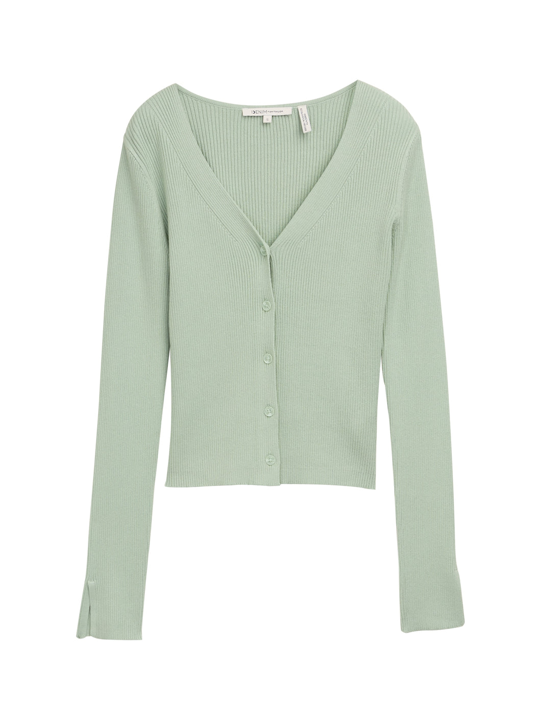 TOM TAILOR DENIM KNIT RIB CARDIGAN fresh mint green