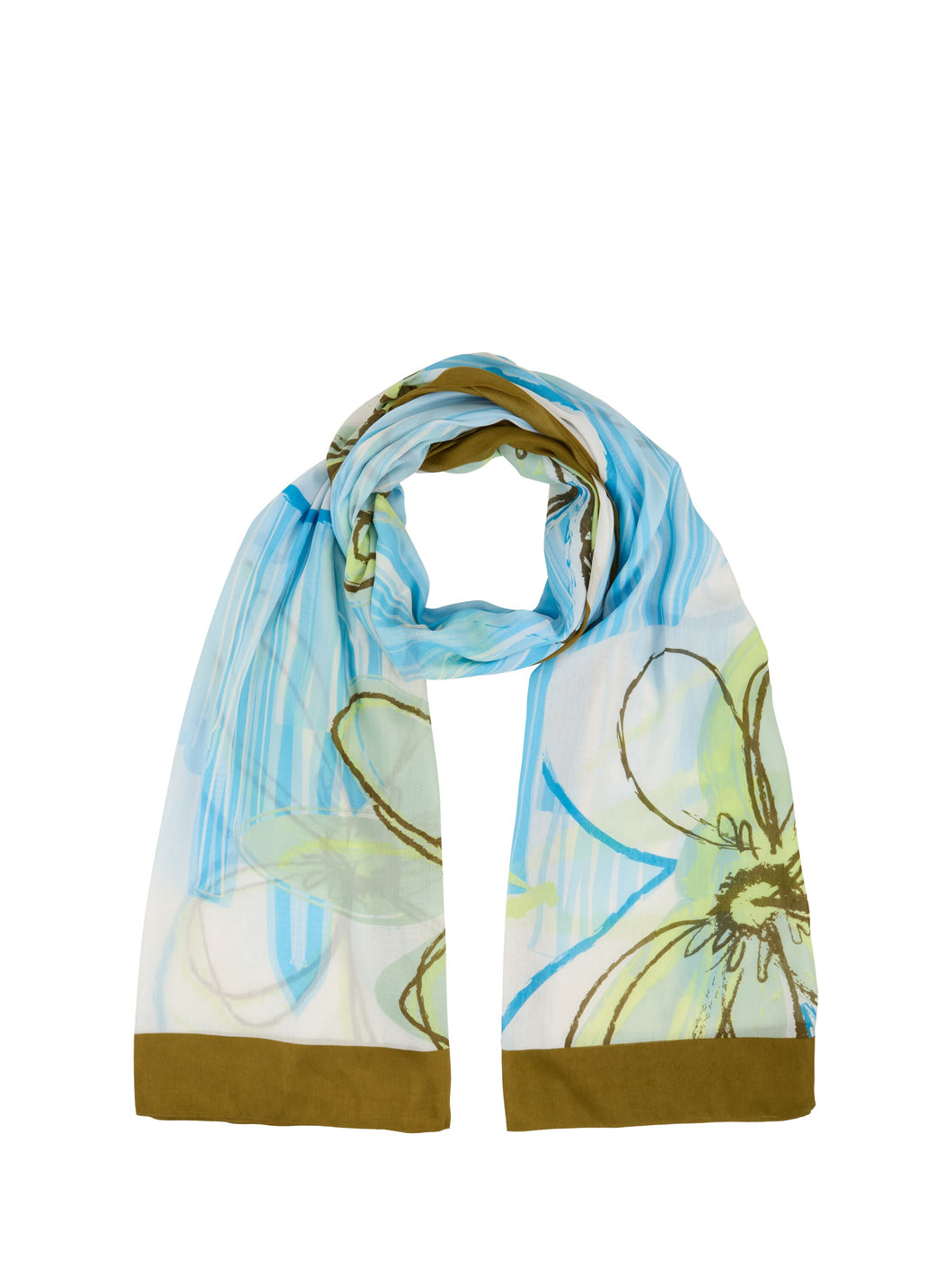 TOM TAILOR DENIM LIGHT LONG SCARF abstract big scale flower