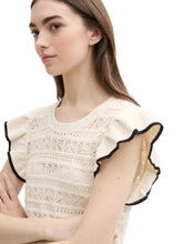 Afbeelding in Gallery-weergave laden, TOM TAILOR DENIM KNIT TOP WITH VOLANTS off white
