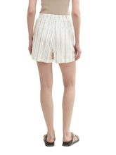 Load image into Gallery viewer, TOM  TAILOR DENIM SPORTIVE LINEN SHORTS white olive vertical stripe

