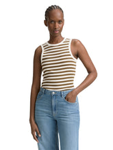 Afbeelding in Gallery-weergave laden, TOM TAILOR DENIM RIB RACERBACK TOP olive white stripe
