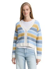 Afbeelding in Gallery-weergave laden, TOM TAILOR DENIM MULTICOLOR KNIT CARDIGAN blue yellow stripe
