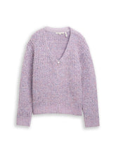 Afbeelding in Gallery-weergave laden, TOM TAILOR DENIM KNIT ZIP CARDIGAN lilac multicolor melange
