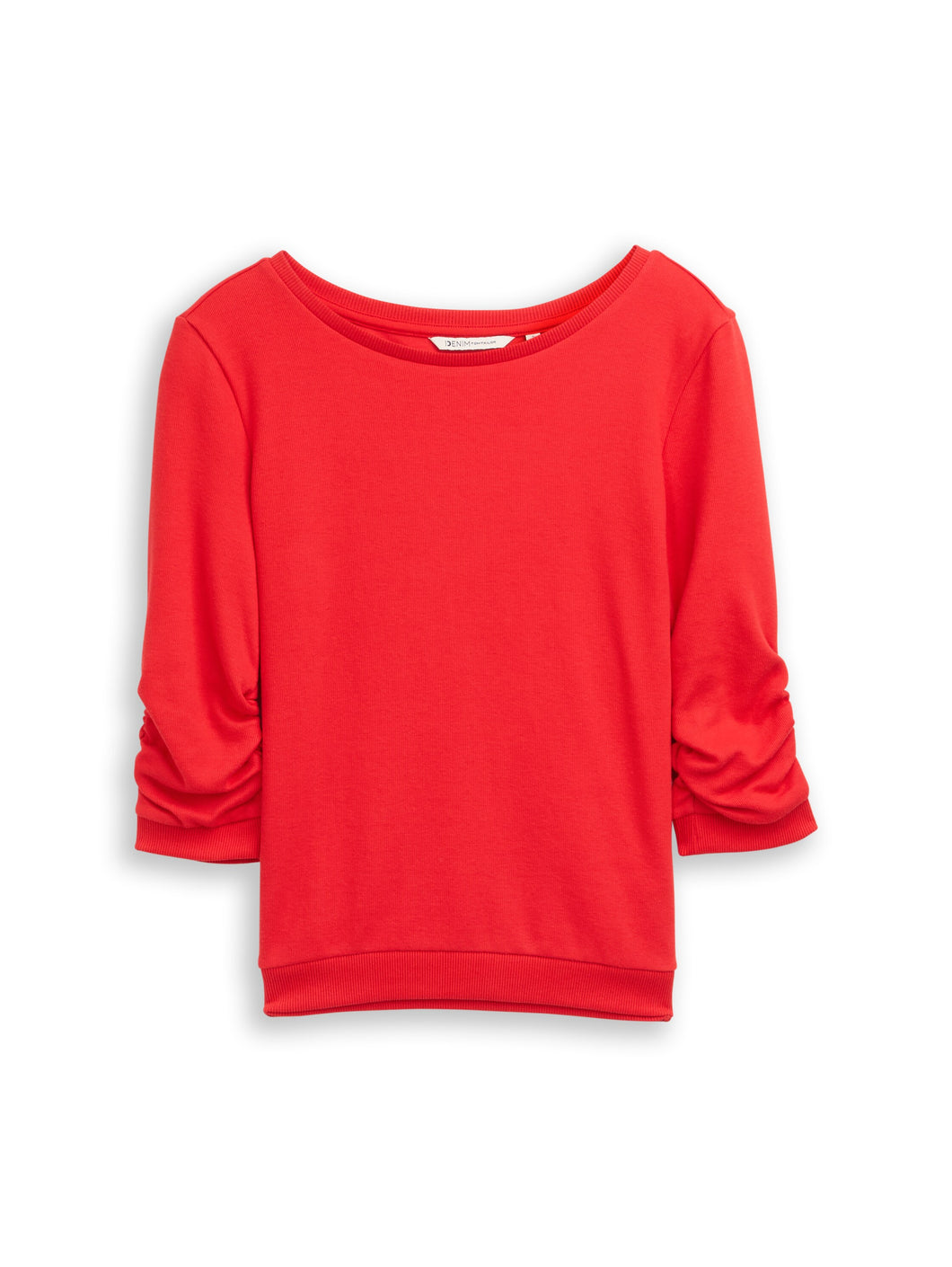 TOM TAILOR DENIM COZY SWEATSHIRT WITH SLEEVE DETAIL brilliant red