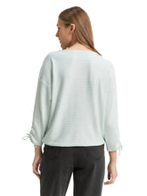 Afbeelding in Gallery-weergave laden, TOM TAILOR DENIM STRUCTURED STRIPE T-SHIRT small mint white stripe
