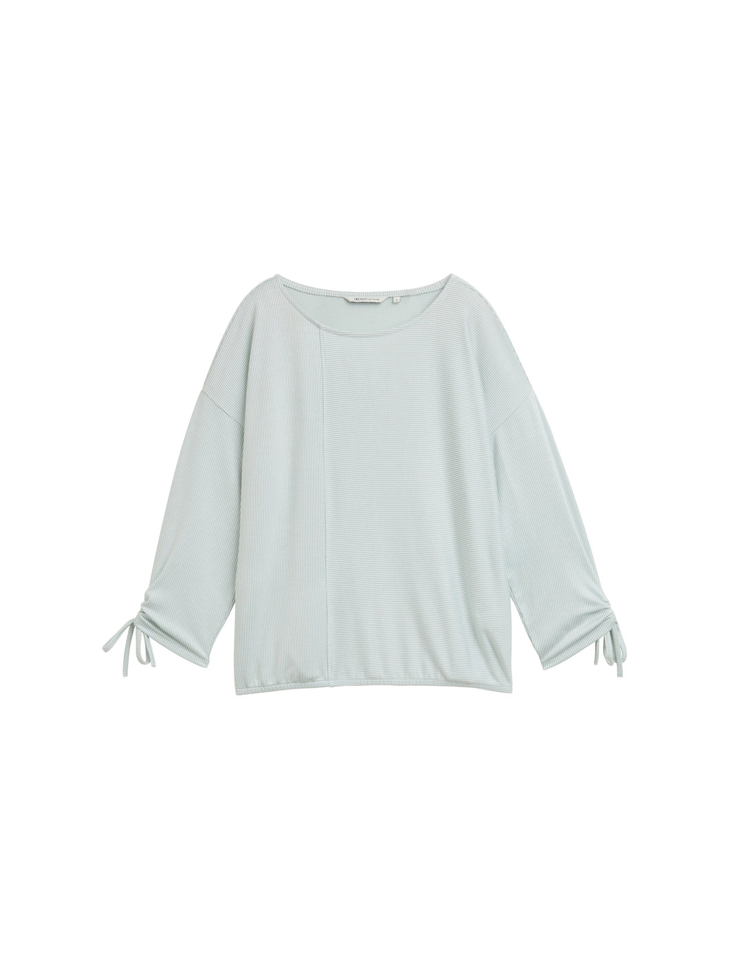TOM TAILOR DENIM STRUCTURED STRIPE T-SHIRT small mint white stripe