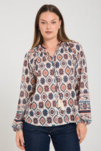 Load image into Gallery viewer, FREEQUENT BLOUSE NOMES STRUCTURED PRINT moonbeam w. baked apple
