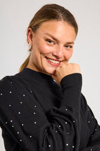 Afbeelding in Gallery-weergave laden, FREEQUENT PULLOVER DOTKA HIGH NECK RHINESTONE SLEEVE black
