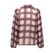 Afbeelding in Gallery-weergave laden, GEISHA BLOUSE CHECK LUREX off white/port/blue

