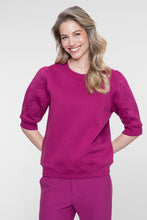 Afbeelding in Gallery-weergave laden, GEISHA SWEAT SHORT SLEEVE EMBROIDERY cyclame
