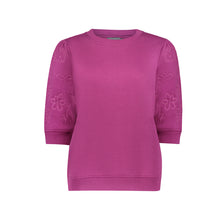 Afbeelding in Gallery-weergave laden, GEISHA SWEAT SHORT SLEEVE EMBROIDERY cyclame
